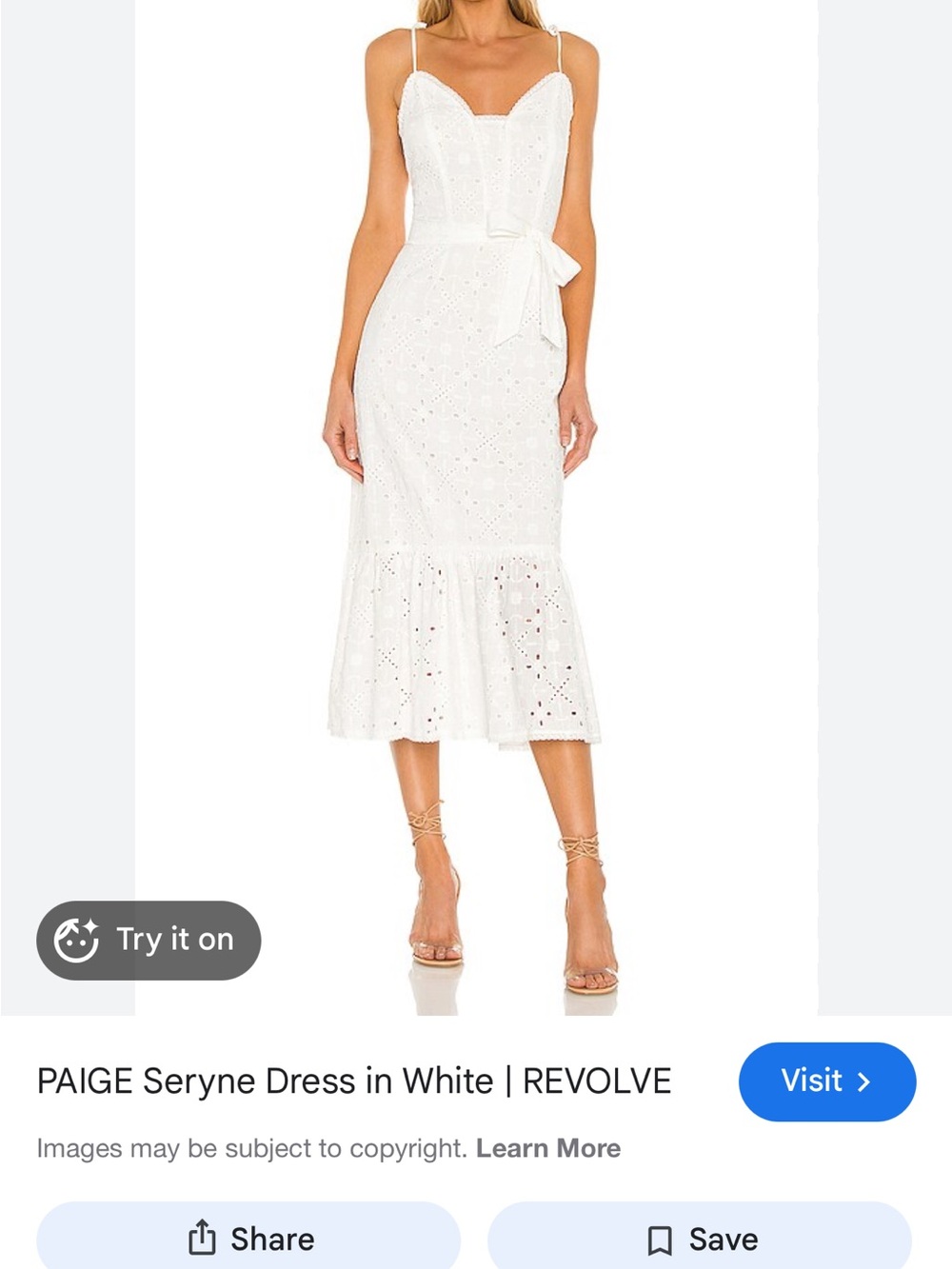 PAIGE White Eyelet Dress with Lace Trim - Picture 2 of 10